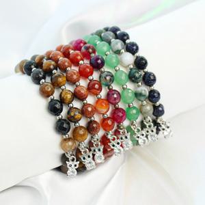 [박씨상방] 행운 원석 재물운 염주팔찌 옥부엉이G (8밀리)