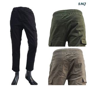 SMJ391 밴드 카고바지 남성 일자 스판 포켓 바지 봄 여름 가을