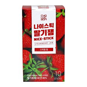 초록원 나이스틱딸기잼 20g x 10입 (스틱형 일회용 딸기잼)