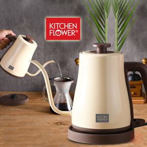 키친플라워 KEK-DJD120 뉴트로 드립 전기 커피 무선 주전자 포트