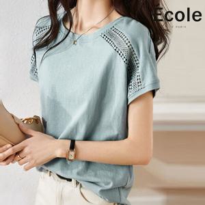 [에꼴드파리]무스 펀칭 티셔츠_F35WTB002Z