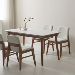 (착불) 루나 포세린 세라믹 원목 4인 식탁세트 1400 의자형 IKLN1B