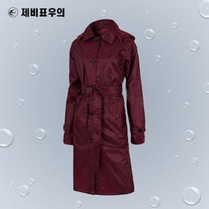 제비표우의 SI-530 여성우비 체크 레인코드 비옷