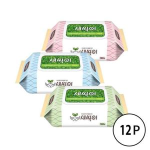 잘풀리는집 새싹이물티슈100매X12개 색상랜덤