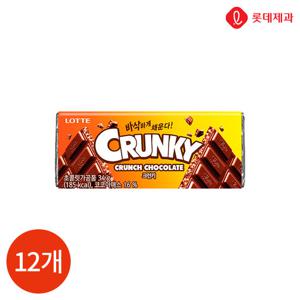 롯데 크런키 초콜릿 34g x 12개
