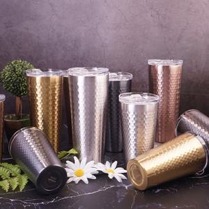 홈아트 스테인레스 허니벌집 이중진공 텀블러 핑크 350ml