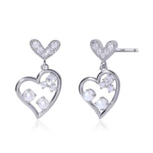 [루브르파리] 14k G.F 이데아 하트 진주 귀걸이 EA2942