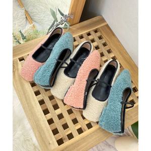 RJ-ai2529 여성 방한 사각코 메리제인 플랫슈즈