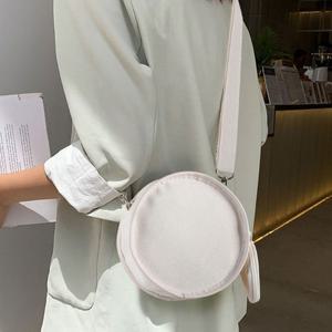 캔버스 원형 크로스 라운드백 탬버린백 가방