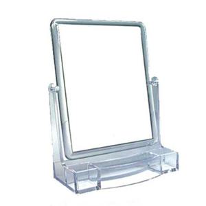국산 스타 미로라인 투명 사각 양면 탁상거울 136x73x185mm 수납공간 있어 편리 360도 회전