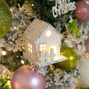 크리스마스 미니하우스 장식 조명 리튬건전지형 스노우 전구 8cm 소품 트리 오너먼트
