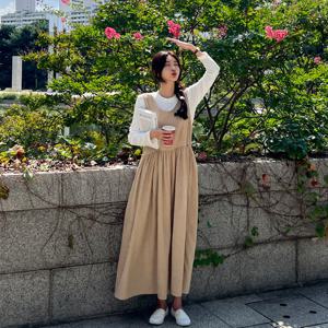 [피핀] 38608 코듀로이 레이어드 롱 원피스