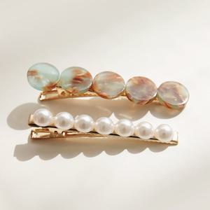 제이로렌 그린 마블 진주 집게핀 세트 H01067