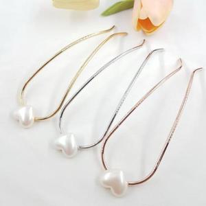 [악세사리마켓] 진주 하트 U핀 헤어 비녀 머리핀