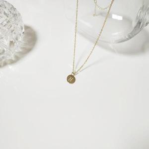 데일리 트렌디 써클 코인 이니셜 펜던트 목걸이z