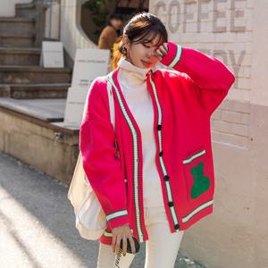 [나크21] (55~110) 보색체커보드 롱 가디건 NK33-J-33