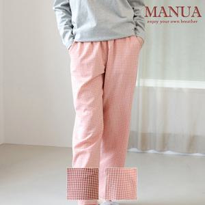 마누아 여성 CTR체크 9부 파자마 잠옷바지 JXWNZ806