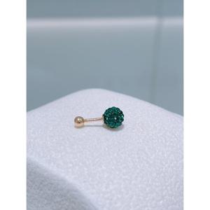 미니골드 14k 클레이볼 그린 피어싱 EMSM4465