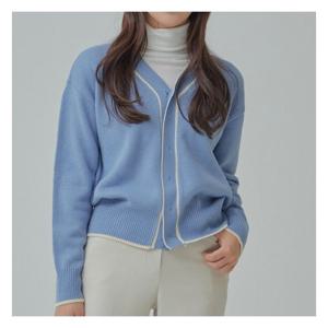 [미쏘][미쏘]V넥 라인 배색 가디건(MIWCKAT31T).