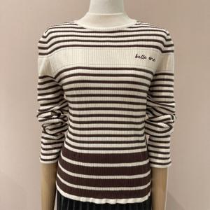 [숲][스트라이프 반하이넥 니트]SZALK81