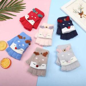 어린이장갑 캐릭터 벙어리 반장갑 1쌍 오픈형 밍크 루돌프 장갑