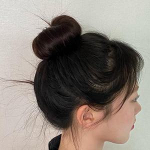 당고머리 똥머리 스틱 밴드 블랙