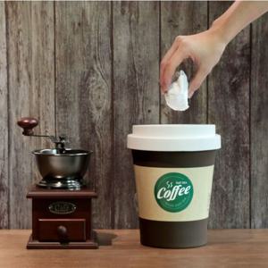 위트있는 커피컵 디자인 라떼 휴지통_중