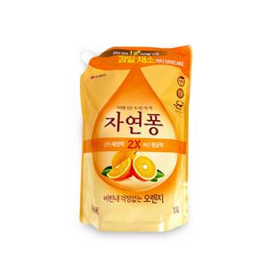 자연퐁 오렌지(1.1L 리필) 주방세제 비린내 기름기 찌든때 설거