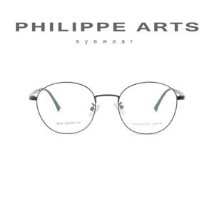 필립아츠 안경테 6052 C1 가볍고 편한 메탈테 동글이 안경