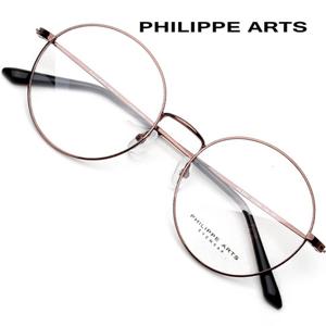 필립아츠 안경테 PA8004 C5 심플한 동글이 안경 메탈테 국내제작