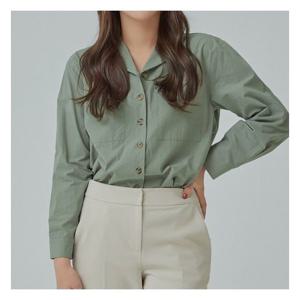 [미쏘][미쏘]아웃포켓 단추 배색 셔츠(MIWYWAT26B).