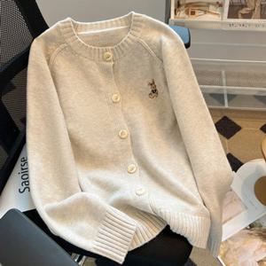 [바바라옷장]236697 - 헬로 바니 베이직 라운드 니트가디건 도톰