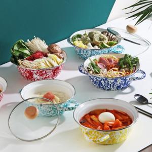 하코야 마블 법랑 양수 전골냄비 21cm 신혼주방용품