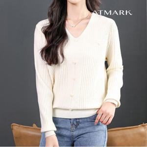 ATMARK 브이슬림버튼포인트니트_AA39KN094G