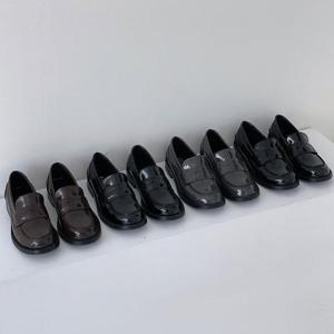 [더블디] RJ-q312 여성 봄 에나멜 유무광 통굽 플랫 로퍼 슈즈