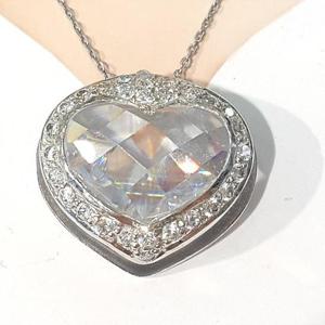 [블루케이] 실버 큐빅다이아컷목걸이241205-18하트