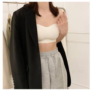 ES231222  F129  누디 튜브탑 브라 심리스 노와이어 오프숄더