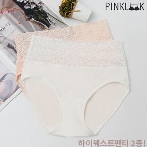 [핑크룩] 여성 하이웨스트 레이스복부 순면팬티 코튼팬티2종/택1