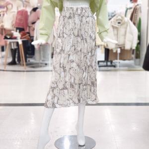 [ab.f.z]플리츠 플라워 쉬폰 스커트 FSHY1S43C