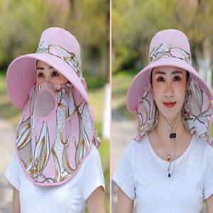 넓은창모자 일모자 작업모자 자외선차단 마스크형모자