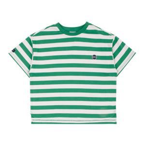 [빈]그린 스트라이프 반팔 티셔츠 BX17TS06GN