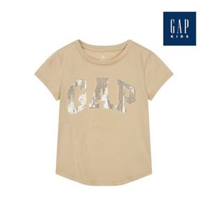 [갭키즈]스팽글 로고 크루넥 티셔츠(793105-00-9_BE)