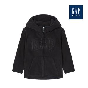 [갭키즈]자수 로고 플리스 후드 집업(734900-02-9_BK)