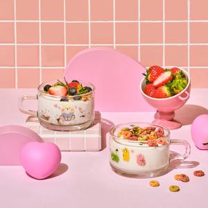 글라스락 해피베어 시리얼 머그 450ml 2조세트