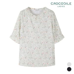 [크로커다일레이디] 플라워라운드넥블라우스_CLBMBL102