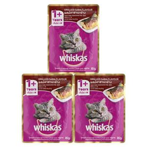 고양이 파우치 구운고등어 80g 3P 위스카스 애묘 사료