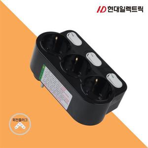 개별회전3구 멀티탭 스위치 블랙