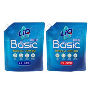 [애경][리큐] 베이직 액체세제 리필 2L (일반/드럼) 택 1개