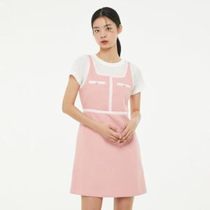 [랩][made by LAP] 배색 콤비 민소매 트위드 원피스 AP2WO462