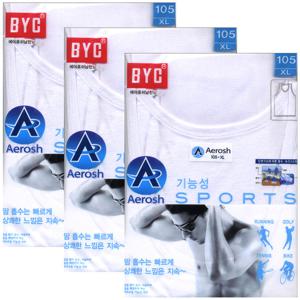 BYC에어로쉬스포츠땀흡수민소매남런닝3매BYA1117